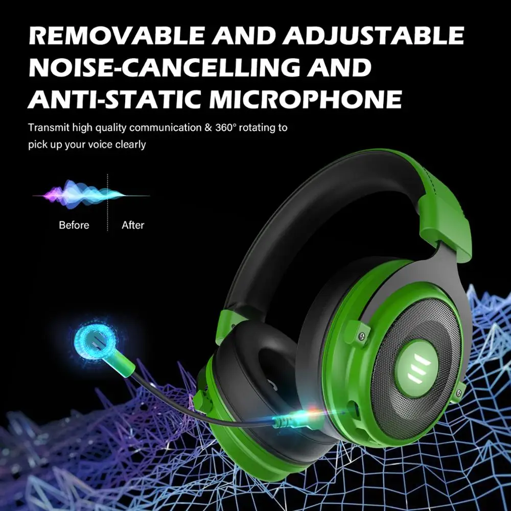Gaming Headset Gamer EKSA E900 Pro 7 1 Surround Wired Headphones PC USB 3 5mm Earphones For PS4 Xbox with Noise Canceling Mic