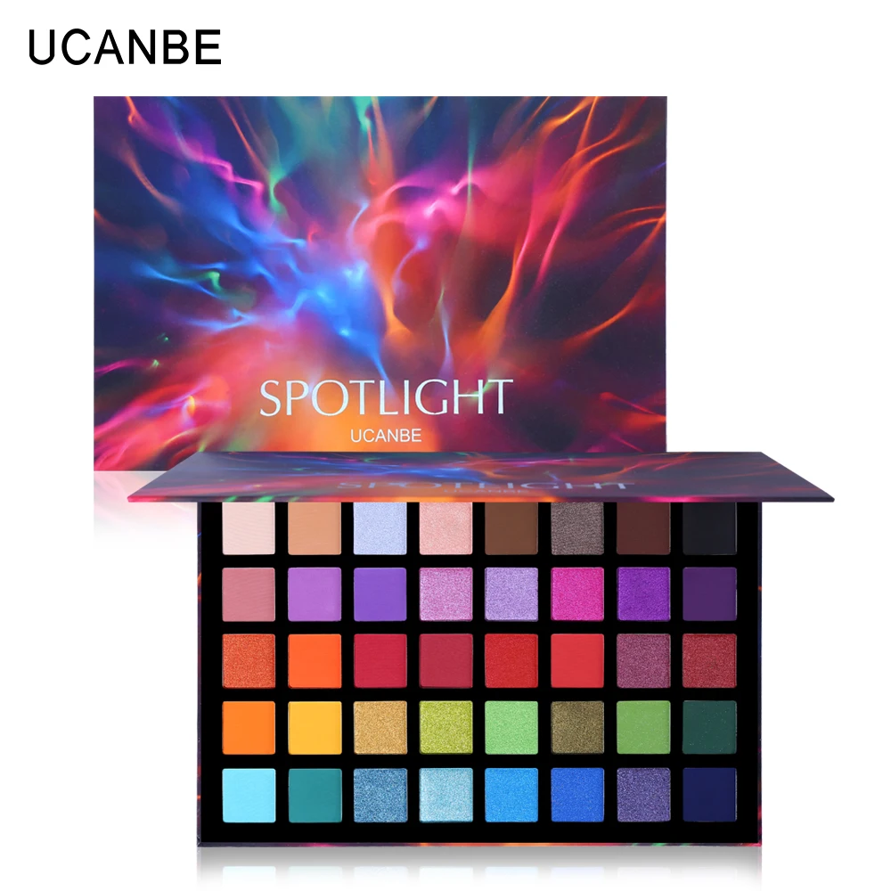 UCANBE Spotlight 40 цветов Тени для век Палитра цветной художественный мерцающий блеск матовый пигментный пудра прессованный набор для макияжа век