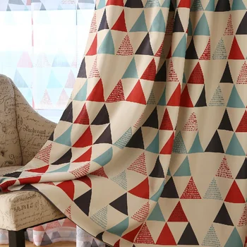 

Triangle Pastoral Style Mediterranean Black Silk Curtains for Living Room Bedroom Blackout Meiling Pattern Customization