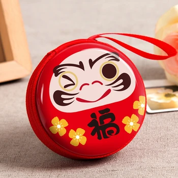 

New Christmas Decoration Creative Round Tinplate Small Coin Purse Fashion Cute Small Wallet Children's Gift Candy Box Toys
