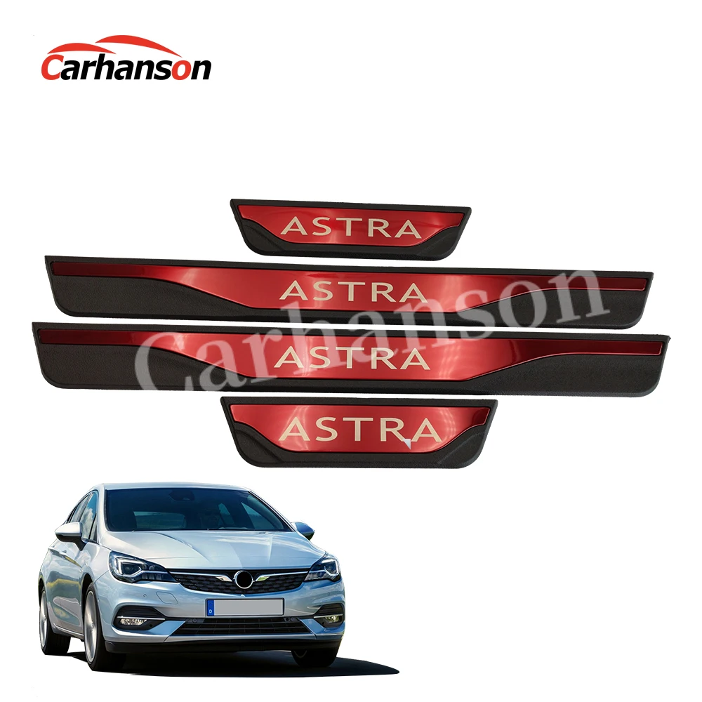 

For Opel Vauxhall Astra Door Sill Strip Protector Accessories Styling Auto Stainless Steel Scuff Plates Car Sticker 2010-2019