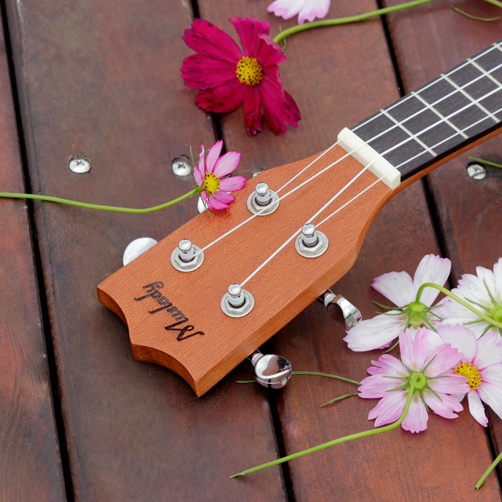 Muslady 21 дюймов сопрано Гавайские гитары укулеле Ukelele красное дерево с сумкой ремень uke аксессуары струны