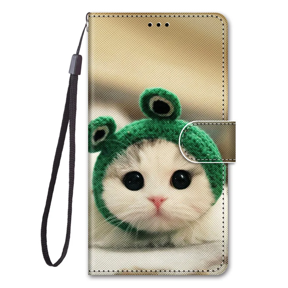 Lion Cat Butterfly Painted Flip Leather Phone Case For Huawei Honor 8 9 10 Lite Mate 20 Lite Wallet Card Holder Stand Book Cover phone dry bag