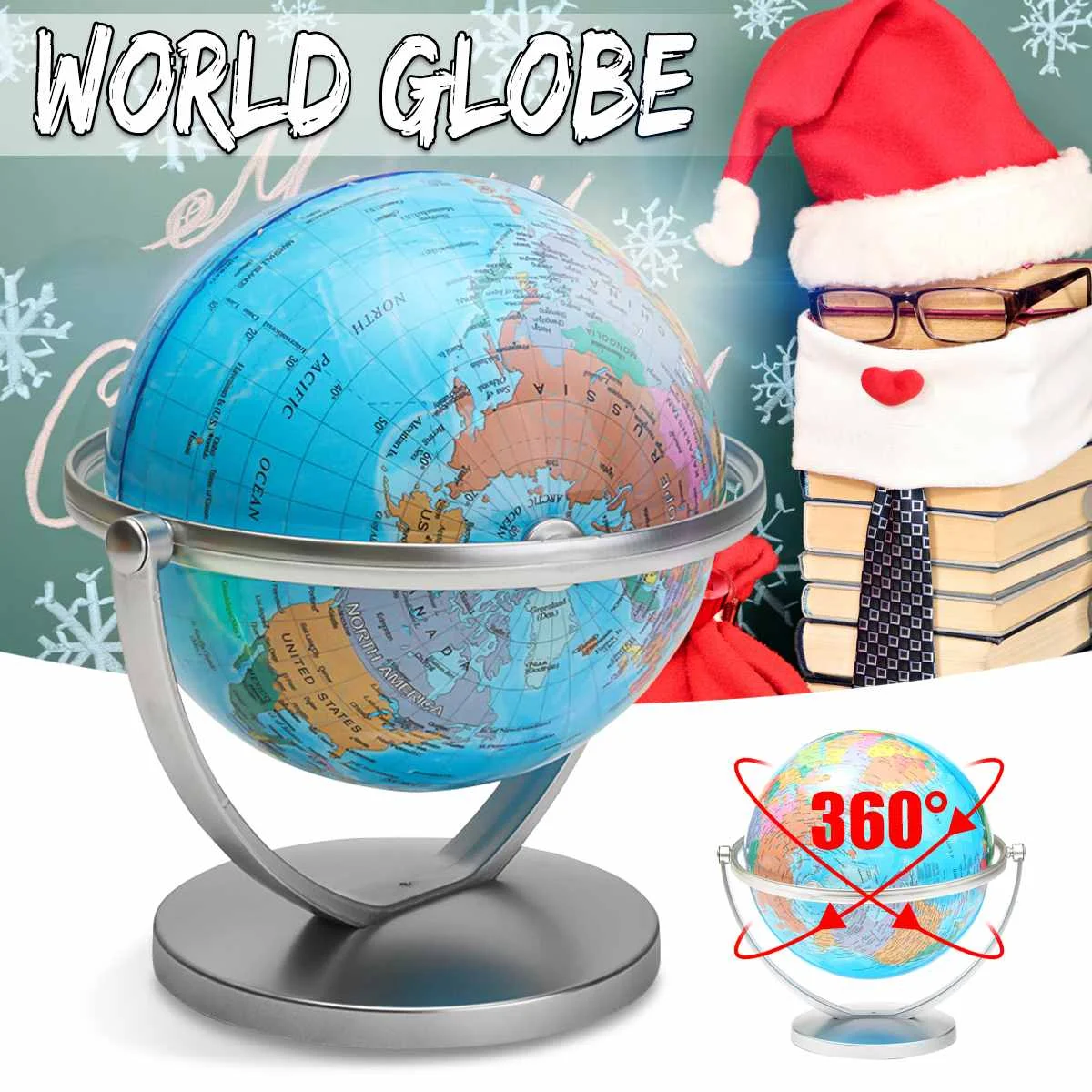 

18/20cm World Globe Map With Swivel Stand Ocean Globe Geography Educational Desktop Decoration Kids Toy School Teaching Supplies