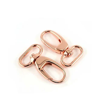 

4 pc Rose gold Swivel Lobster clips carabines snap hook metal zinc hardware bags hanger 20mm inner