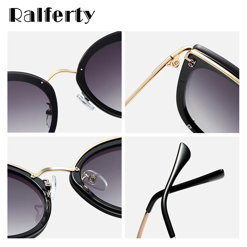 Ralferty 2019 женские солнцезащитные очки кошачий глаз zonnebril dames ретро Оттенки для