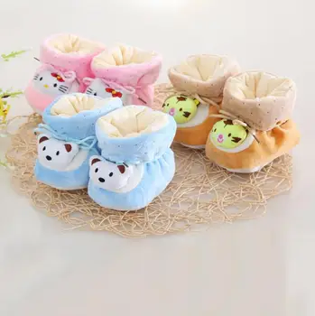 

2019 New newborn cotton shoes 0-6 months boys and girls baby soft bottom cloth autumn and winter thick toddler foot sock