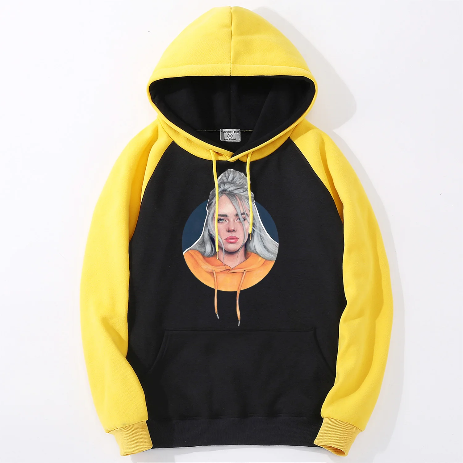 Billie Eilish, толстовка, толстовки, модные мужские,, осень, флис, Мужской пуловер, Повседневная Уличная одежда, спортивные костюмы для мужчин, s, Винтаж, Harajuku - Цвет: yellow black6