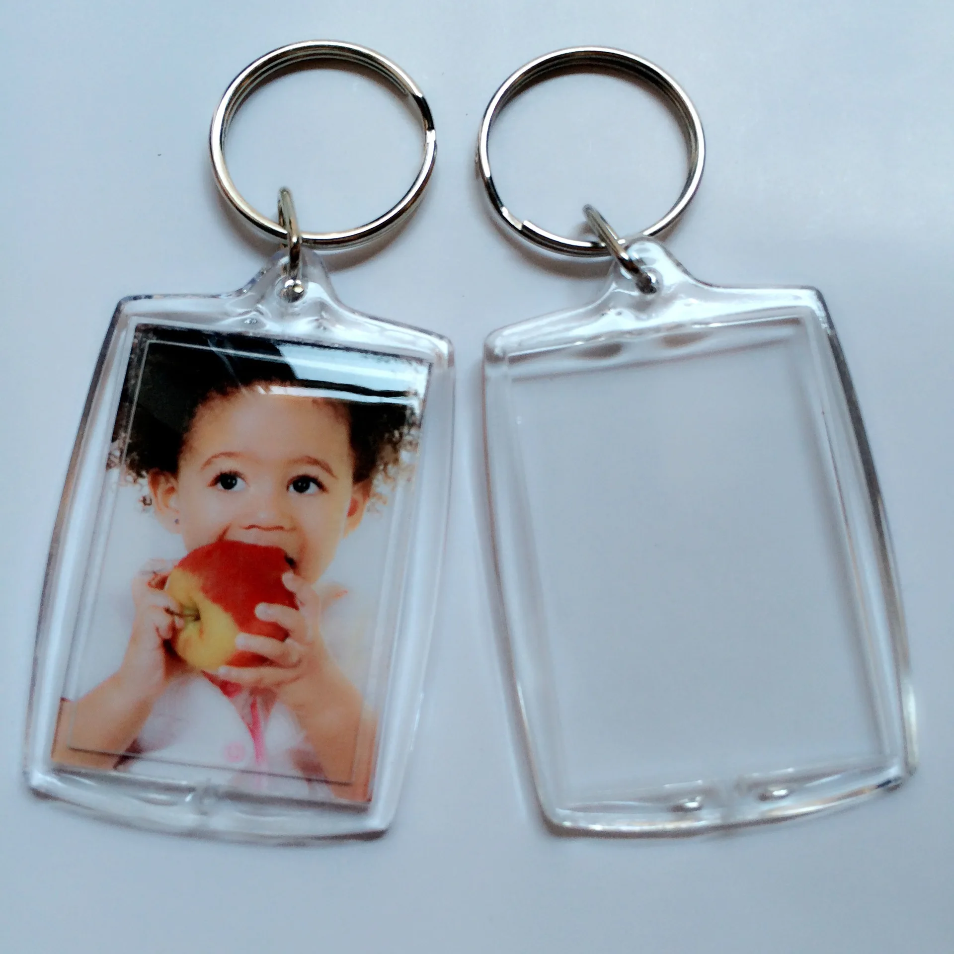 10pcs Photo Keychain Rectangle Transparent Blank Acrylic Insert Photo