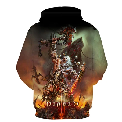 Последняя мужская повседневная одежда необычный принт игра Diablo 3D Толстовка мужская осень и зима фитнес тренировка мышцы Толстовка Большой размер пуловер с карманом верх: полиэстер