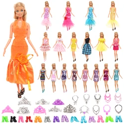 Barwa – tenues décontractées quotidiennes, 31 pièces/ensemble = 9 robes + 10 chaussures + 12 accessoires, vêtements pour poupée Barbie, cadeau d'anniversaire pour fille 