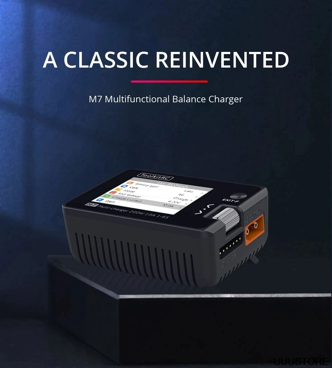 ToolkitRC M7 Charger - 200W 10A DC Balance Charger Discharger for 1-6S Lipo Battery With Voltage Servo Checker ESC Receiver Signal Tester 8