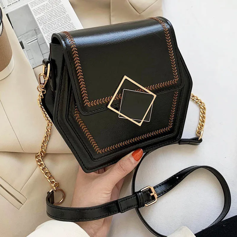 

Female Bag Brand 2020 Women Shoulder Bags Leather Chain Straps Crossbody Bag Trendy Girl Handbag And Purse Ladies Flap Quality