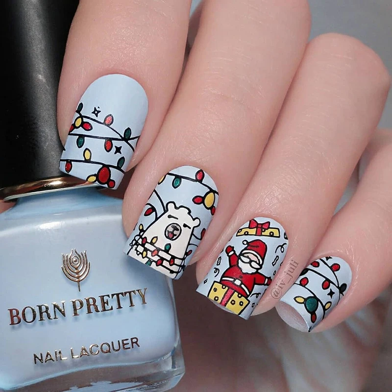 Christmas Nail Stamping Plates Stainless Steel Template Stamp Plate Nail Art Manicure Image DIY Design Tool