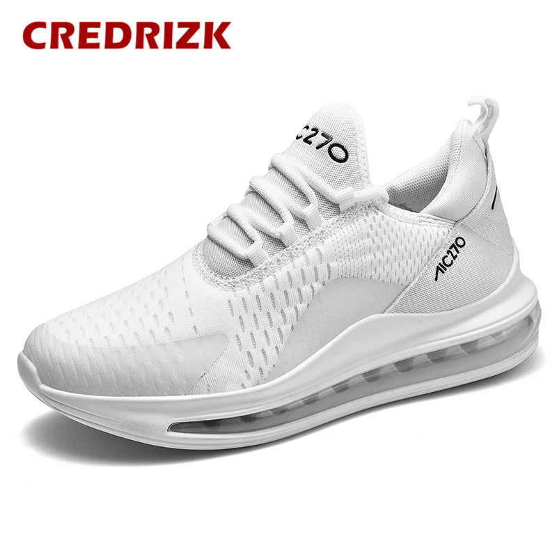 Белый CREDRIZK/Большие размеры 39-47, мужские кроссовки для бега, амортизирующие кроссовки, брендовая спортивная обувь с воздушной подушкой, мужские кроссовки 270, спортивная обувь - Цвет: Белый