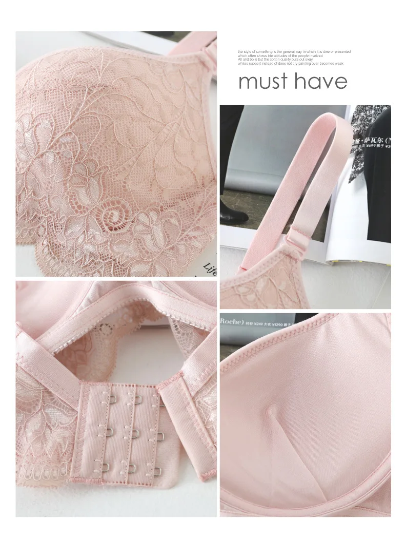 Бесшовный Бюстгальтер пикантные тесемки Топы Бюстгальтер пуш-ап с мягкой чашкой тутового шелка дышащий розовый беспроводной плюс размер Нижнее белье для женщин высокое качество