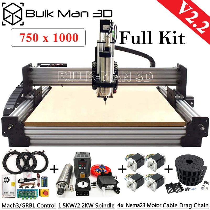 V2.2 новые 7510 WorkBee CNC маршрутизатор машина полный комплект с пощипывание напряжение