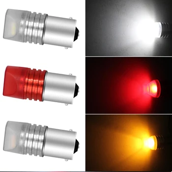 

2x p21w bay15d ba15s P21 / 5W 1156 led 1157 COB auto 12v brake light white red car led bulbs rear turn signal lights parking