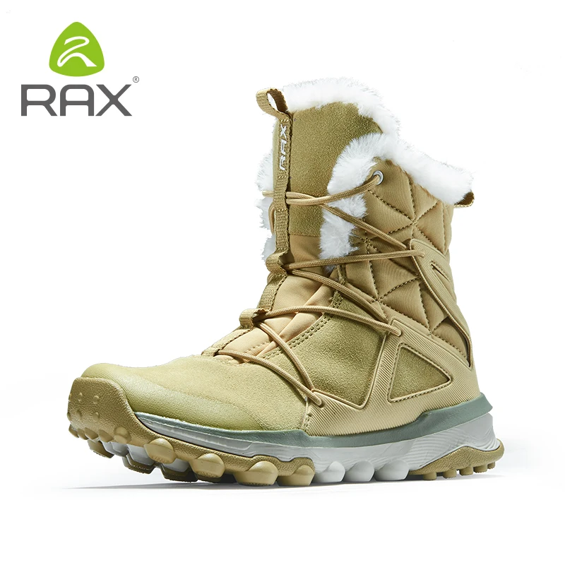 Rax/женские зимние ботинки из натуральной кожи; ботинки для горного туризма; треккинговые ботинки; флисовые теплые спортивные кроссовки; прогулочные ботинки