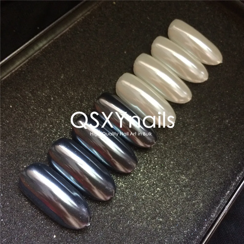 1 Jar White Chrome Pearl Mirror Powder Clear Effect High Grade Shell Power Ceramic Pigment Gel Nail Polish Nail Art Manicure