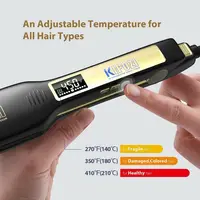KIPOZI Professional Hair Straightener Titanium Flat Iron with Digital LCD Display Dual Voltage Instant Heating Curling Iron 2