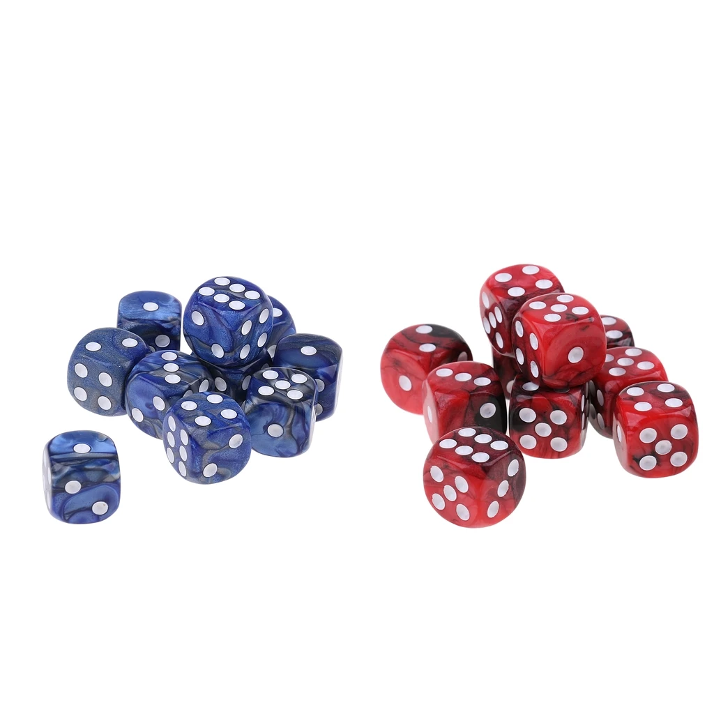 20x D6 Акриловые Игральные Кости шестигранные акриловые точечные для подземелий и драконов MTG
