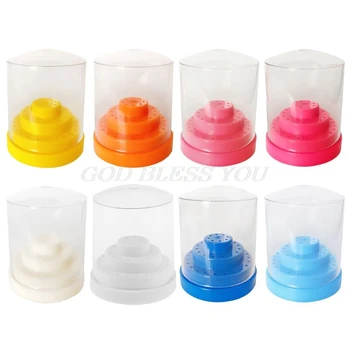 

48 Holes Nail Drill Bit Display Holder Standing with Cover Manicure Container Storage Box