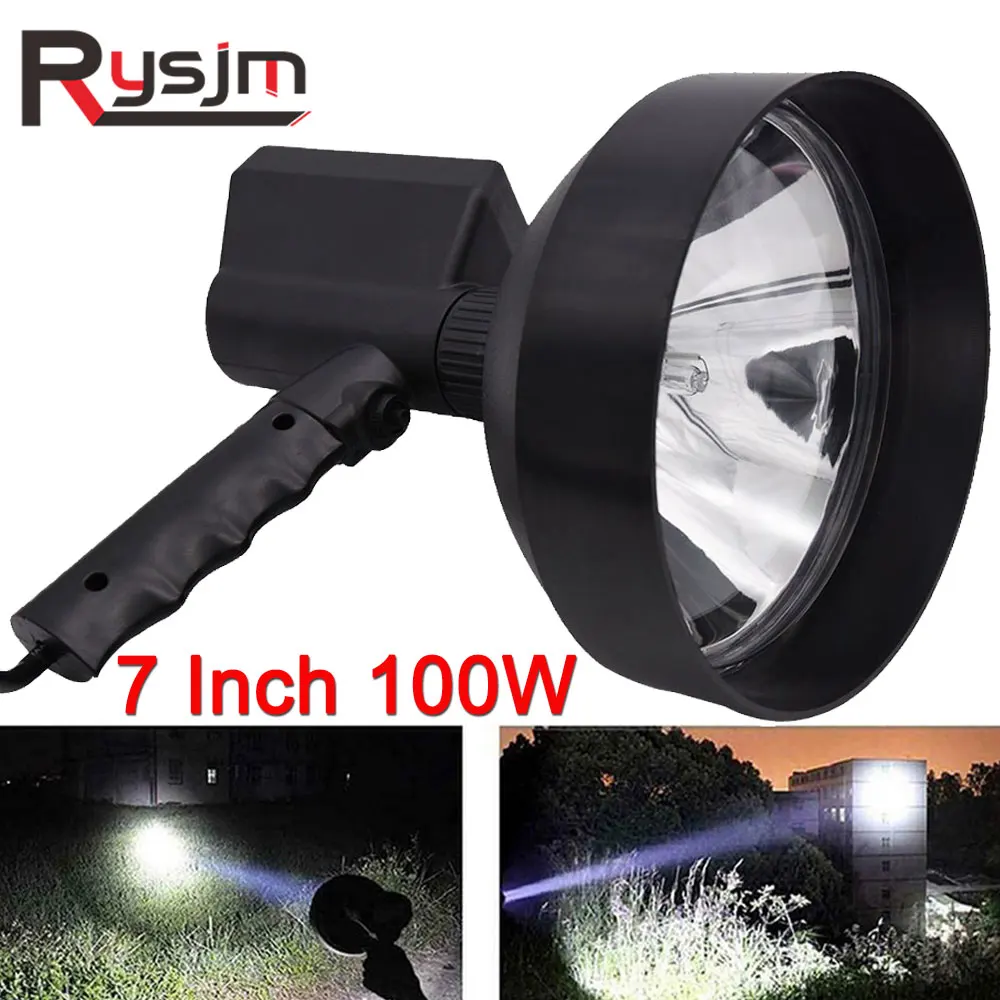 100W Flashlight High Power Outdoors Camping Hunting Handed Lamp Portable Spotlight Lantern Searchlight headlight Work Light Bar
