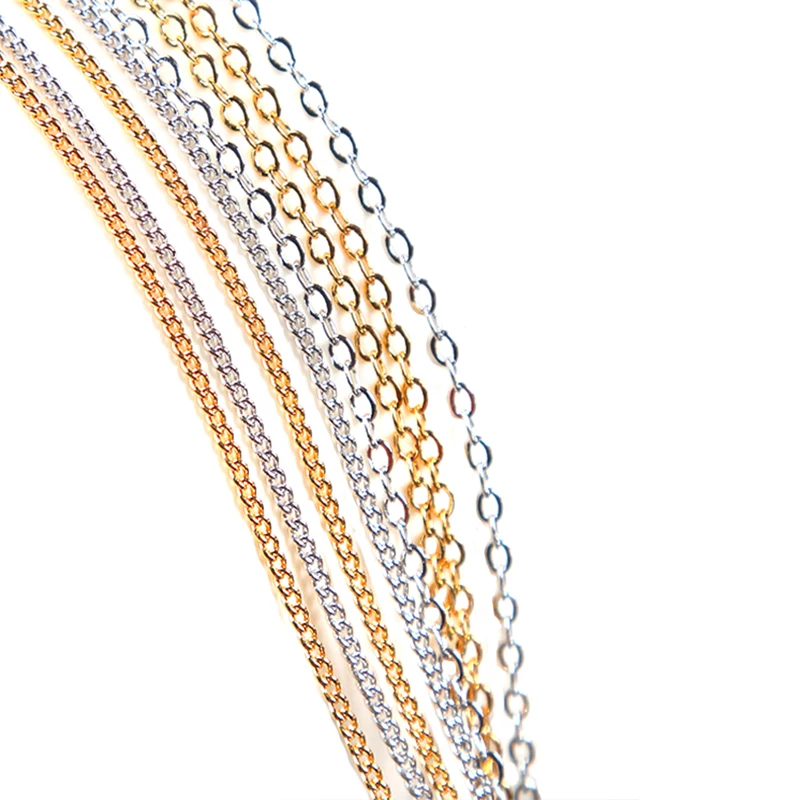 Новинка 1 шт. металлическая цепочка с подвеской из сплава 1/1.5 мм ожерелье серьги