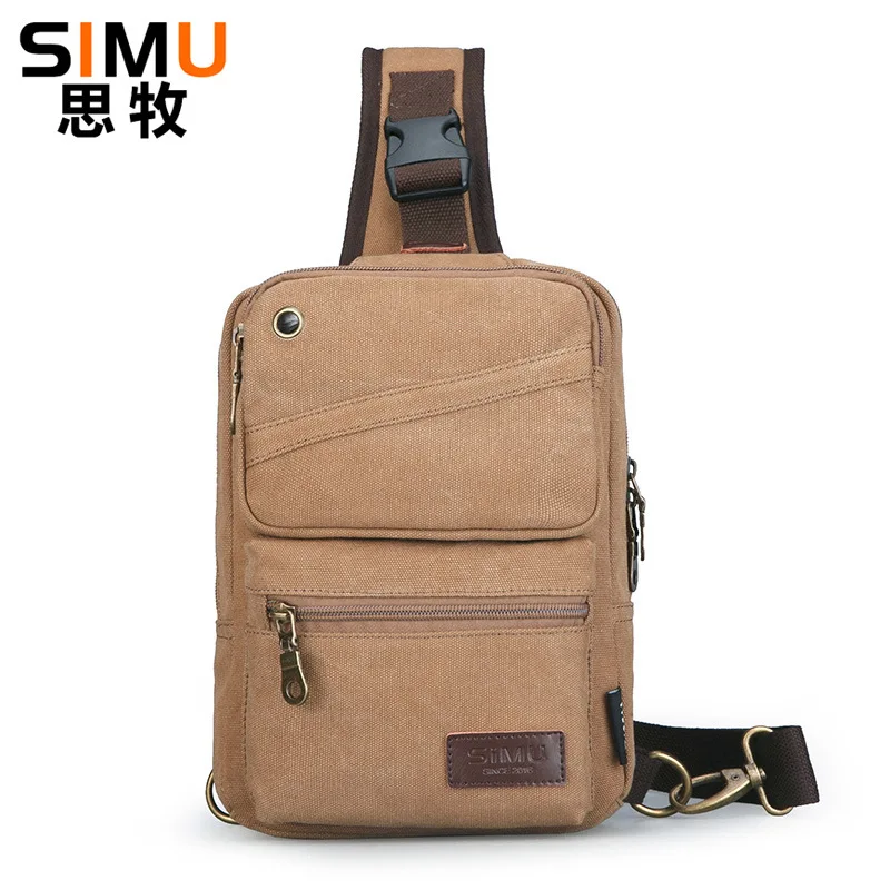 

Single-shoulder Canvas Bag Men Soft Leather Clutch Bag Briefcase Genuine Leather First Layer of Leather Wallet Clutch