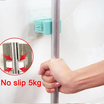 

5KG Max Bathroom Mop Rack Durable Non-slip Toilet Brush Organizer Holder Organizer Holde Hooks Household Tools Home Accessories