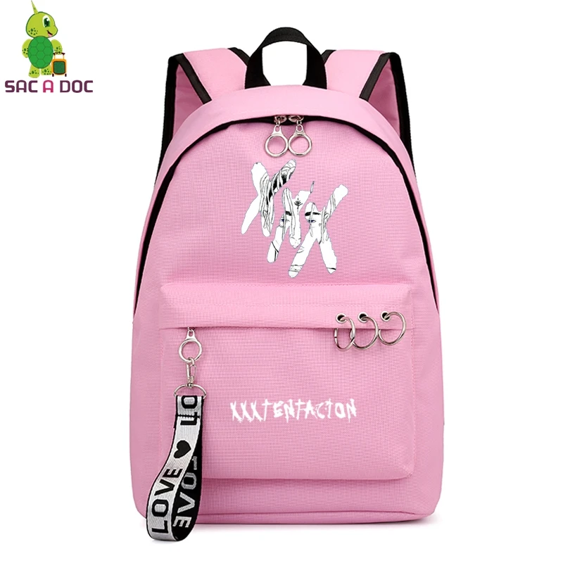 Слоновая кость XXXTentacion рюкзак для колледжа Школьные Сумки sac dos рюкзак для ноутбука вместительные рюкзаки дорожная сумка на плечо для девочки подростка - Цвет: Слоновая кость