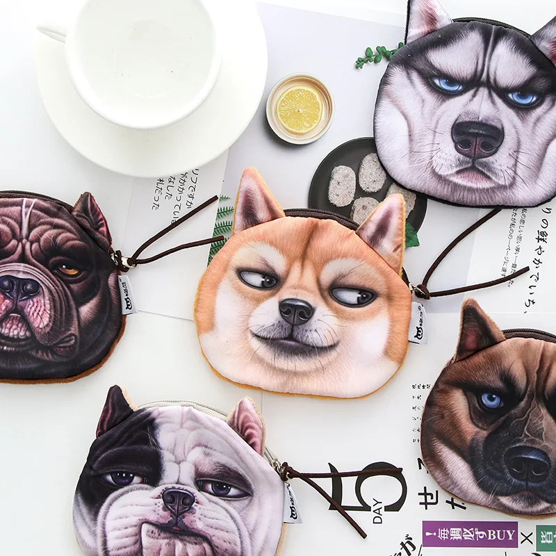 

Multi--Cute Dog Fabric Purse Model Dog Creative Change Mobile Phone Storage Wallet Coin Bag