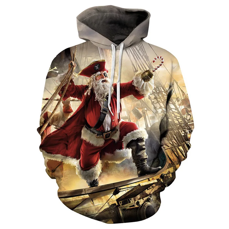Autumn and Winter Merry Christmas Hoodies& Sweatshirts Decoration Men Women Christmas Family Casual Polyester Hoodies - Цвет: Size 30