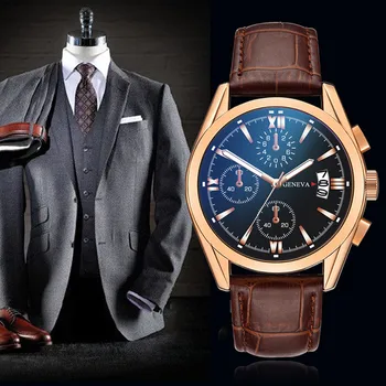 

Men Watch Luxury Watches Quartz Watch Stainless Steel Dial Casual Leather Bracele Watch Gifts Classics Wristwatch erkek kol saat