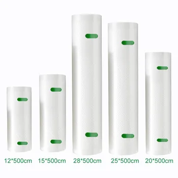 

Kitchen Food Vacuum Bag Storage Bags For Vacuum Sealer Food Fresh Long Keeping 12+15+20+25+28cm*500cm 5 Rolls/Lot
