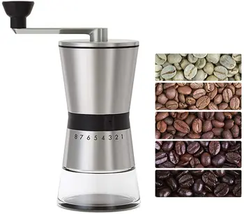 

NEW Stainless Steel Manual Coffee Grinder Adjustable Precision Large Capacity Ceramic Burrs and Portable Hand Mill Kitchen Tools