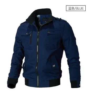 

New solid color high quality men's jacket men's jacket youth casual jacket trend men's stand collar tooling jacket Bomber jacket