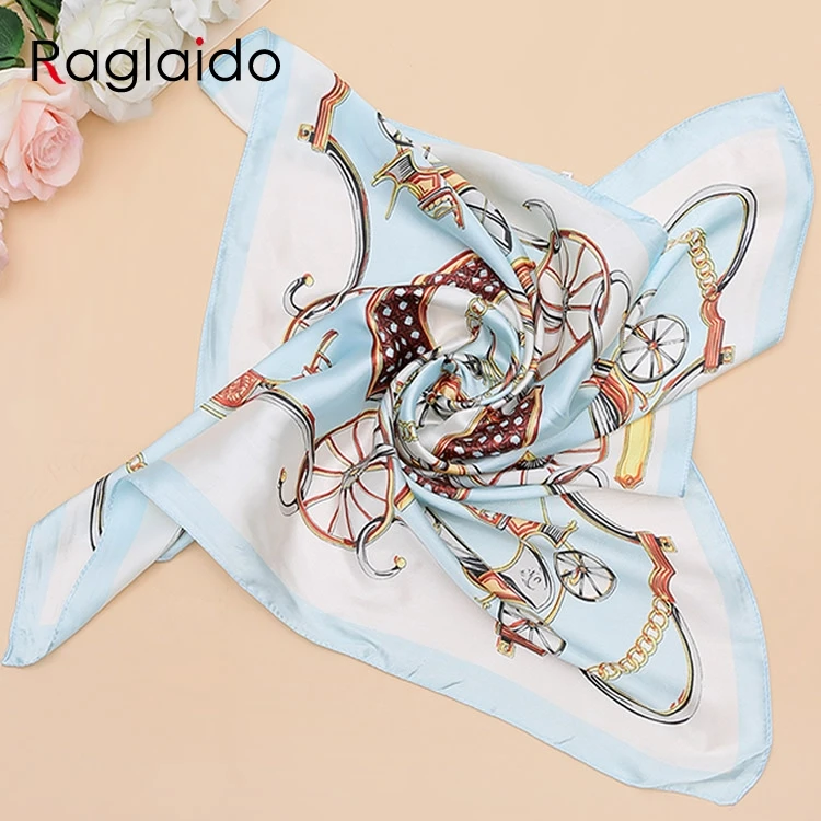 Женский квадратный шарф 60x60 см цветочный принт шелковые шарфы платок