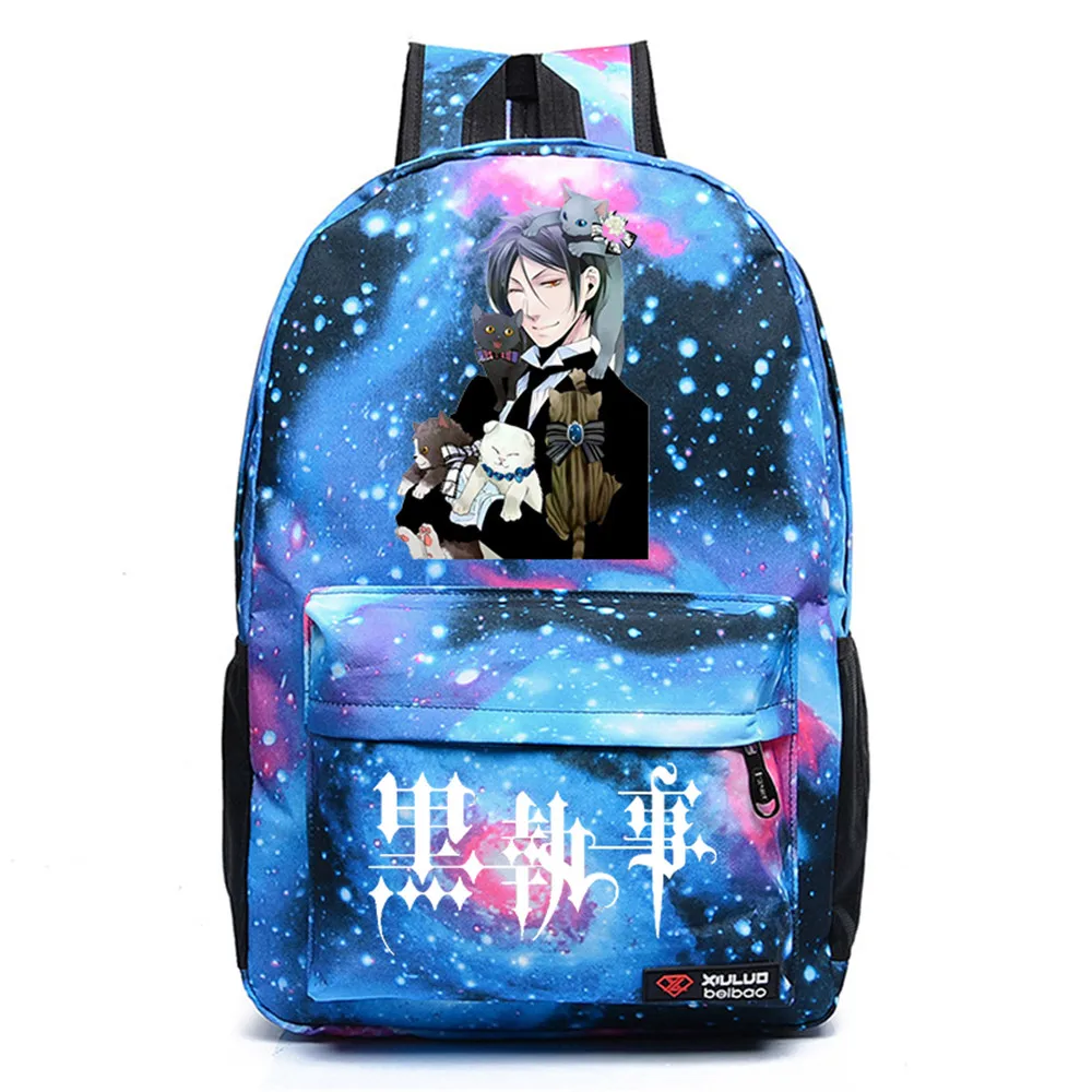 Computer Travel Student Casual Backpack Unisex Bag Anime Black Butler Cosplay 
