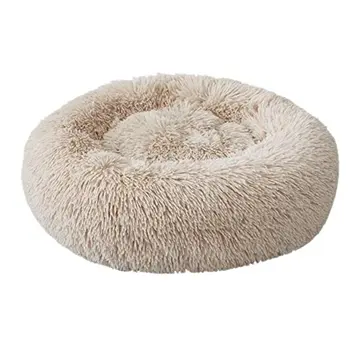

Round Plush Dog Bed House Dog Mat Winter Warm Sleeping Cats Nest Soft Long Plush Dog Basket Pet Cushion Portable Pets Supplies