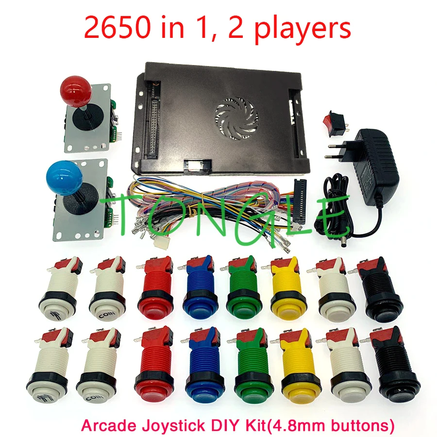 

3D Pandora Saga Box 2650 in 1 DIY Arcade Kit game board 8 way joystick & American Style Push Button for 2 Playes Arcade M