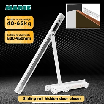 

Marie 6303White Hydraulic Door Closer Concealed Automatic Sliding Closing Door Protector For 40-65kg Home Commercial Door Closer