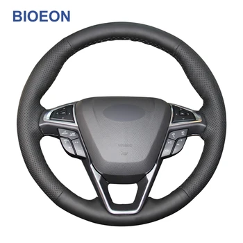 

Hand Sewing Black PU Artificial Leather Car Steering Wheel Covers for Ford Mondeo Fusion 2013-2019 EDGE 2015-2019
