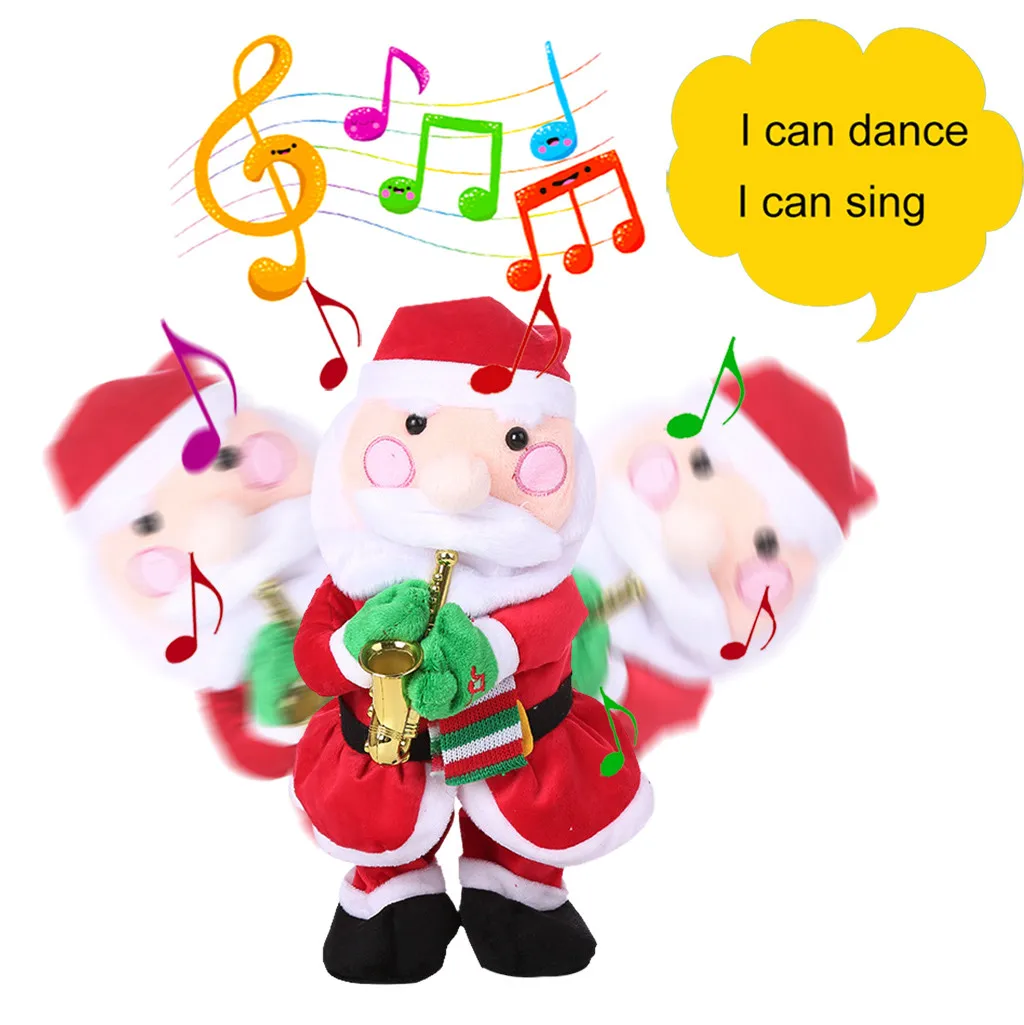 Пение и танцы Забавный Санта Клаус Лось Снеговик Музыкальная Рождественская игрушка украшения Рождественские украшения подарки для детей - Цвет: A