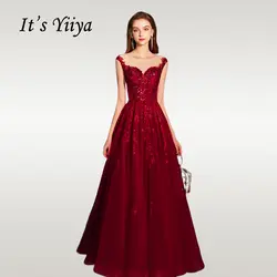 It's Yiya элегантное вечернее платье с круглым вырезом платье в пол платья для вечеринок Кристальное кружево длинное платье без рукавов De Soiree