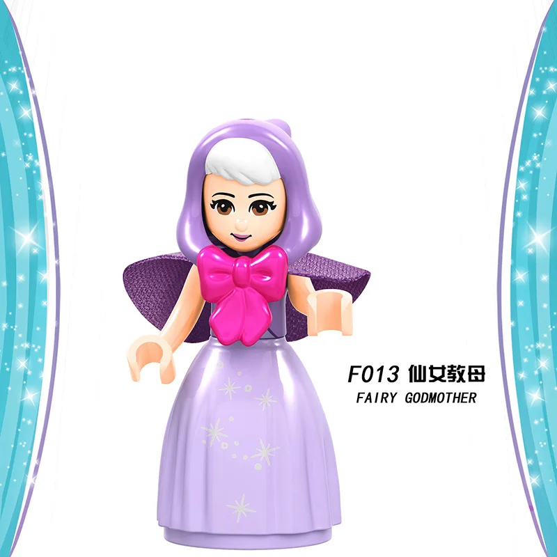 Сказочная принцесса город серия Золушка белый снег Кукла Эльза Playmobil Строительные блоки Друзья игрушки кирпичи для детей девочек - Цвет: F013