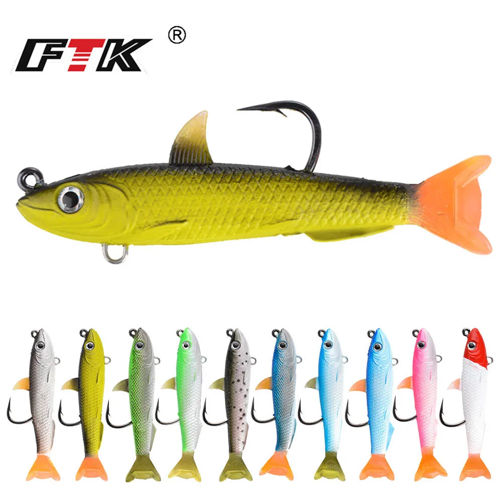 FTK Soft Lure 30g/40g Wobblers Artificial Bait Silicone Fishing Lures Sea Bass Carp Fish Jig | Спорт и развлечения