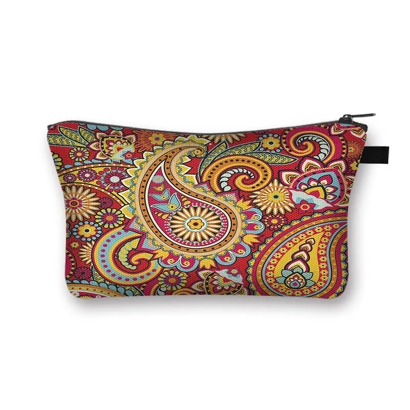 Bohemian Print Cosmetic Bag African Woman Fashion Travel Lipstick Toiletry Bag Shopping Purse Cosmetic Case Gift 2