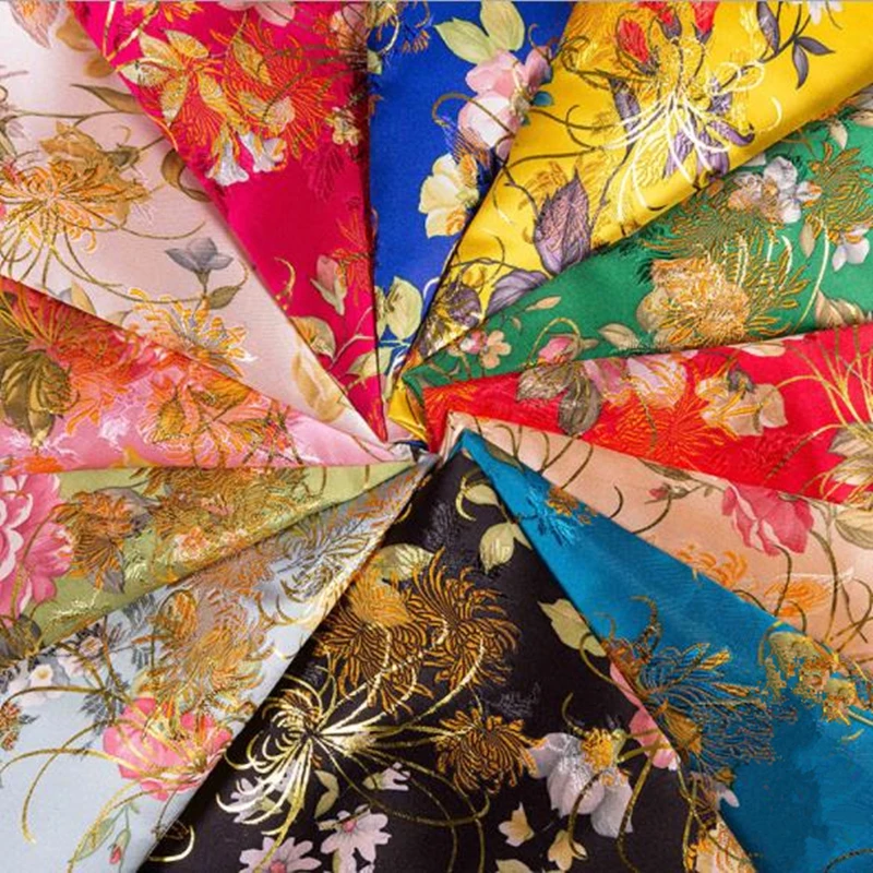 Tela Jacquard de poliéster, tejido brocado de diseño tradicional chino